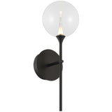 Iissa Single Light Wall Sconce Black Clear Glass By Eurofase - Side View