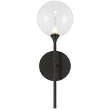 Iissa Single Light Wall Sconce Black Clear Glass By Eurofase - With Light