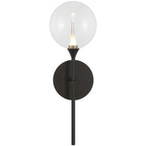 Iissa Single Light Wall Sconce Black Clear Glass By Eurofase