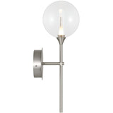 Iissa Single Light Wall Sconce Nickel Clear Glass By Eurofase - Side View1