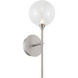 Iissa Single Light Wall Sconce Nickel Clear Glass By Eurofase - Side View