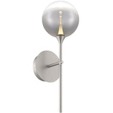 Iissa Single Light Wall Sconce Nickel Smoked Glass By Eurofase - Side View
