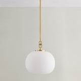 Ingels Pendant Light By Hudson Valley, Size: Small, Finish: Aged Brass