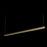 Ingot LED Linear Suspension detail in Modern Brass, by Hubbardton Forge