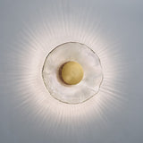 Inviso Wall Sconce by Cerno - Brushed Brass disc, Walnut
