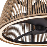 Isla Ceiling Fan Matte Black Braided Rope By Kuzco - Detailed View
