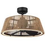 Isla Ceiling Fan Matte Black Braided Rope By Kuzco