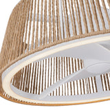 Isla Ceiling Fan White Braided Rope By Kuzco - Detailed View