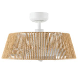 Isla Ceiling Fan White Braided Rope By Kuzco - Front View