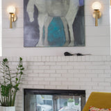 Izzy Wall Light Lacquered Brass By Lark Living - Lifestyle View1