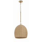 Jace Woven Dome Pendant 15" Soft Gold