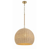 Jace Woven Dome Pendant 20" Soft Gold