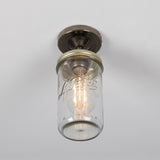Jam Jar Flush Ceiling Light - Antique Silver