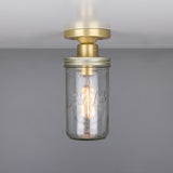 Jam Jar Flush Ceiling Light - Satin Brass