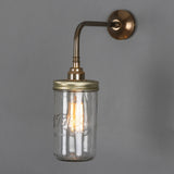 Jam Jar Wall Light - Antique Brass