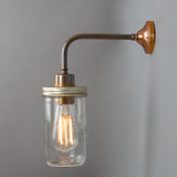 Jam Jar Wall Light - Antique Brass