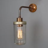 Jam Jar Wall Light - Antique Brass