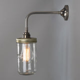 Jam Jar Wall Light - Antique Silver