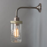 Jam Jar Wall Light - Antique Silver