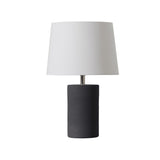 Jatobá Table Lamp by Geo Contemporary in Graphite ceramic with a White fabric shade and chrome details