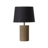 Jatobá Table Lamp by Geo Contemporary in Sand ceramic with a Black fabric shade and chrome details