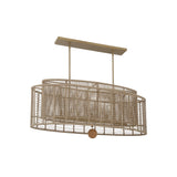 Jayna Linear Oval Rattan Chandelier 41.75'' Burnished Silver
