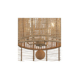 Jayna Rattan Drum Chandelier 25'' Burnished Silver