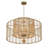 Jayna Rattan Drum Chandelier 31.25'' Burnished Silver