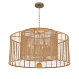 Jayna Rattan Drum Chandelier 42.75'' Burnished Silver