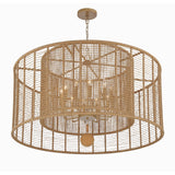 Jayna Rattan Drum Chandelier 42.75'' Burnished Silver