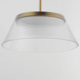 Jensen LED Pendant Satin Brass Clear Ribbed By ET2 - Front View1