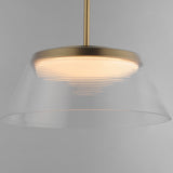 Jensen LED Pendant Satin Brass Clear Ribbed By ET2 - With Light