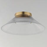 Jensen Wall Sconce Satin Brass Clear Ribbed By ET2 - Front View