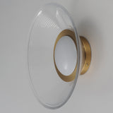 Jensen Wall Sconce Satin Brass Clear Ribbed By ET2 - Side View1