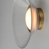 Jensen Wall Sconce Satin Brass Clear Ribbed By ET2 - With Light