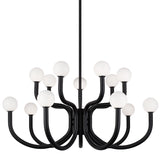Joelle Chandelier Medium Matte Black By Matteo - Front View