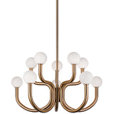 Joelle Chandelier Small Aged Gold Brass By Matteo - Front View