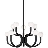 Joelle Chandelier Small Matte Black By Matteo - Front View