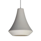 Juá Ceramic Pendant Light by Geo Contemporary in White ceramic with a silver cord