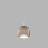 Jube Pendant Light By Vistosi, Tall, Color: Smoky, Matte Gold, , | Casa Di Luce Lighting