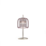 Jube Table Lamp by Vistosi, Size: Small, Finis: Matt Steel, Color: Amethyst Transparent, ,| Casa Di Luce Lighting