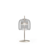 Jube Table Lamp by Vistosi, Size: Small, Finis: Matt Steel, Color: Crystal Transparent, ,| Casa Di Luce Lighting