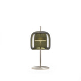 Jube Table Lamp by Vistosi, Size: Small, Finis: Matt Steel, Color: Old Green Transparent, ,| Casa Di Luce Lighting