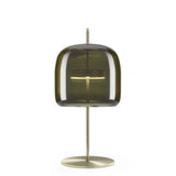 Jube Table Lamp by Vistosi, Size: Medium, Finis: Matt Gold, Color: Old Green Transparent, ,| Casa Di Luce Lighting
