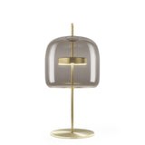 Jube Table Lamp by Vistosi, Size: Medium, Finis: Matt Gold, Color: Smoky Transparent, ,| Casa Di Luce Lighting