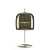 Jube Table Lamp by Vistosi, Size: Medium, Finis: Matt Steel, Color: Old Green Transparent, ,| Casa Di Luce Lighting