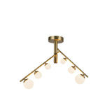 Juniper Ceiling Light Brushed Gold Opal Matte Glass By Kuzco Front View