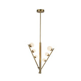 Juniper Suspension Brushed Gold Opal Matte Glass 2 Branches By Kuzco