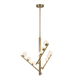 Juniper Suspension Brushed Gold Opal Matte Glass 3 Branches By Kuzco Side View