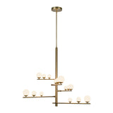 Juniper Suspension Brushed Gold Opal Matte Glass 5 Branches By Kuzco Side View